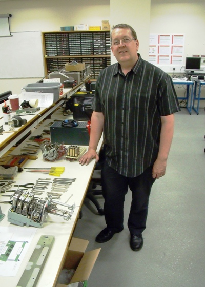 Andy Simmons of Openreach has joined the project and is pictured here next to a range of Strowger components