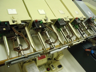 Picture showing a range of Strowger selectors and a ringing machine