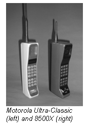 Motorola Ultra-Classic (left) and 8500X (right)